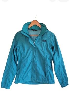 North Face Hooded Lightweight Jacket Blue Green Women's XS